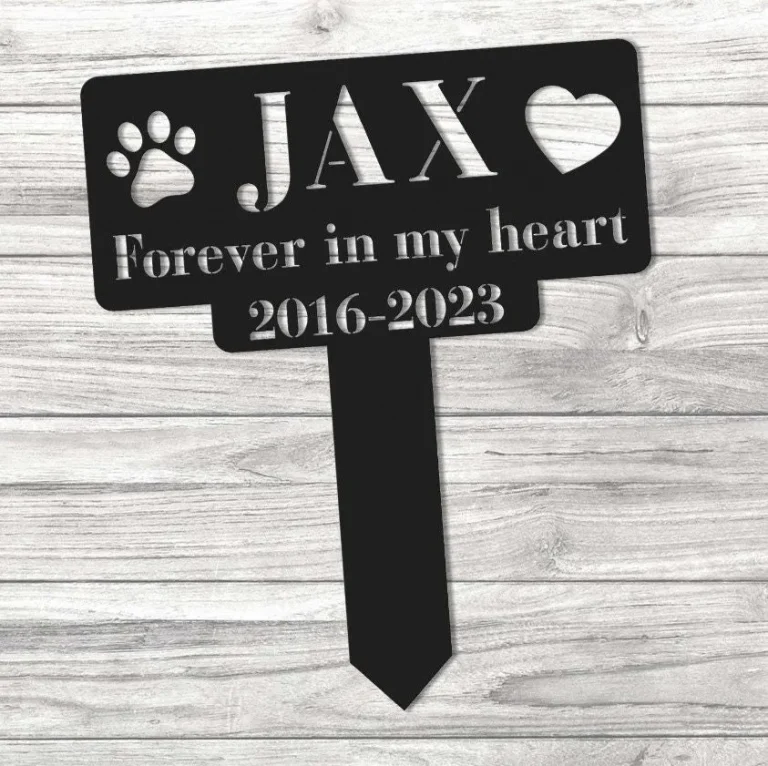 Personalized Dog Memorial Cross, Stake Dog Memorial Plaque With Stake, Dog Burial Stake, Pet Cross Metal Dog, Memorial Stake Metal Grave