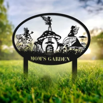 Custom Garden Name Sign, Personalized Fairy Garden Metal Sign, Welcome To The Fairy Garden Stake, Outdoor Garden Yard Decor, Garden Gift