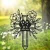 Custom Cross Memorial Stake, Personalized Metal Stake, Pet Loss, Sympathy Sign, Pet Grave Marker, Remembrance Stake, Cross Paw Sign