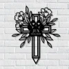 Custom Cross Memorial Stake, Personalized Metal Stake, Pet Loss, Sympathy Sign, Pet Grave Marker, Remembrance Stake, Cross Paw Sign