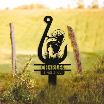 Custom Hunter Memorial Stake, Metal Stake Memorial, Hunting Sign, Personalized Hunter Memorial, Grave Marker, Hunter Loss, Memorial Hunter