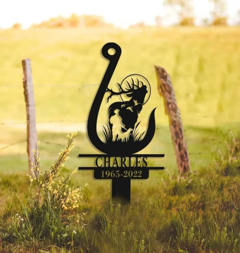 Custom Hunter Memorial Stake, Metal Stake Memorial, Hunting Sign, Personalized Hunter Memorial, Grave Marker, Hunter Loss, Memorial Hunter