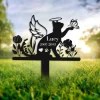 Cat Memorial Metal Stake, Pet Grave Markers, Cat With Butterfly Garden Stake, Personalized Cat Lovers Name Sign, Cat Memorial Marker Metal