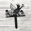 Cat Memorial Metal Stake, Pet Grave Markers, Cat With Butterfly Garden Stake, Personalized Cat Lovers Name Sign, Cat Memorial Marker Metal