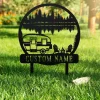 Custom Camping Metal Sign, Happy Campers Yard Sign, Camping Stake, Camper Decor, Rv Decor, Family Name Sign, Anniversary Gift, Garden Sign