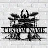 Custom Drummer Name Metal Sign, Drums Sign, Personalized Gifts For Musicians, Drummer Gifts, Musical Instruments Metal Wall Decor, Hobby Gift