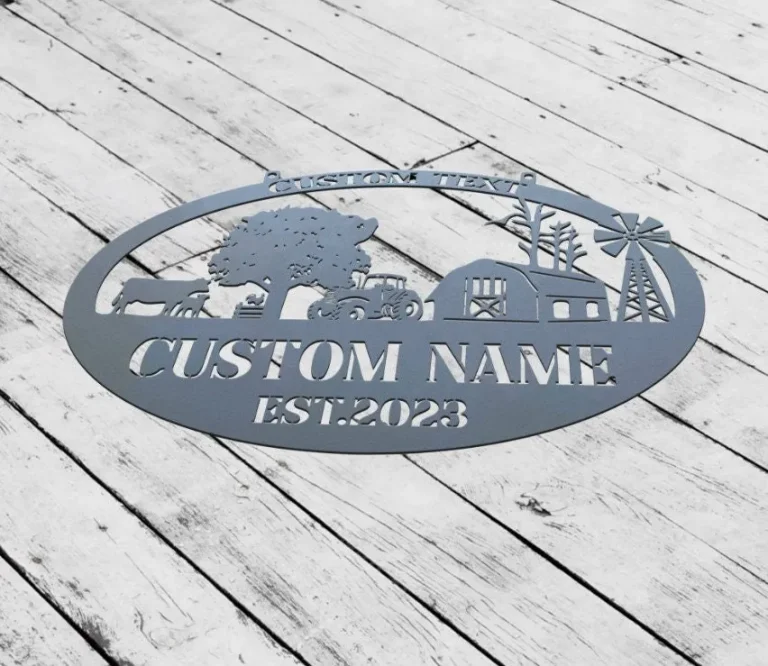 Personalized Farm Metal Sign, Custom Metal Farm Sign, Farm Animals, Outside Barn, Country House Ranch, Custom Farmhouse Sign, Gift For Farmer