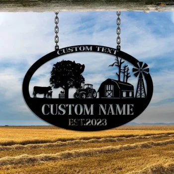 Personalized Farm Metal Sign, Custom Metal Farm Sign, Farm Animals, Outside Barn, Country House Ranch, Custom Farmhouse Sign, Gift For Farmer