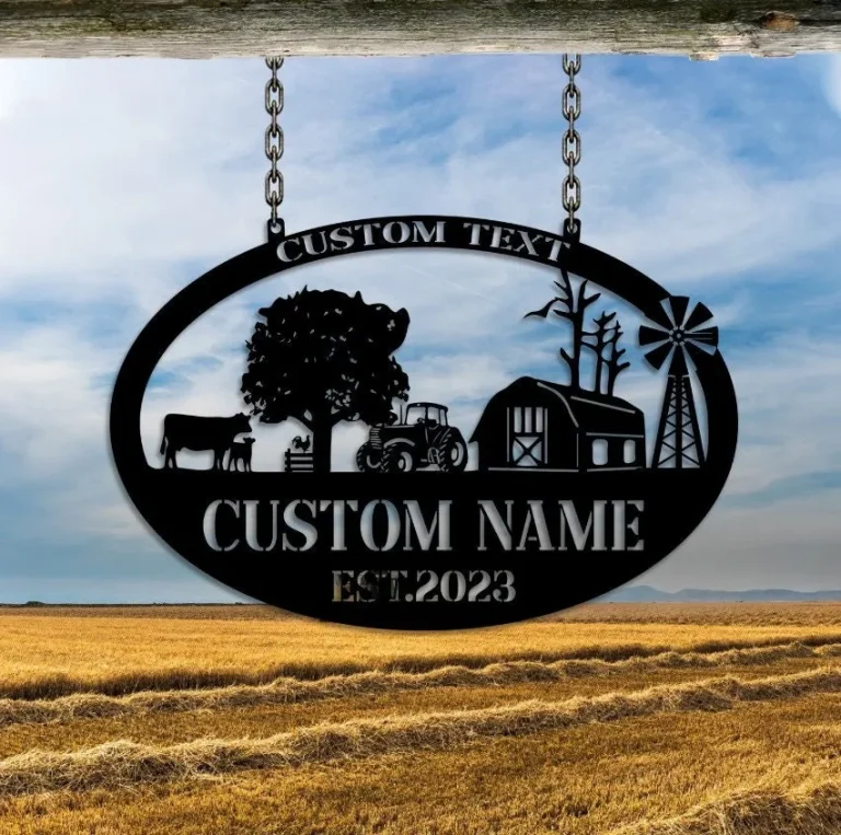 Personalized Farm Metal Sign, Custom Metal Farm Sign, Farm Animals, Outside Barn, Country House Ranch, Custom Farmhouse Sign, Gift For Farmer