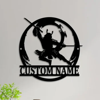 Samurai Personalized Metal Wall Art, Custom Warrior Japanese Decoration Hanging For Home, Samurai Home Decor, Samurai Sign, Samurai Gift