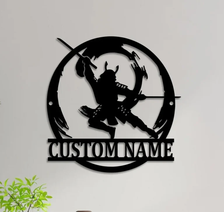 Samurai Personalized Metal Wall Art, Custom Warrior Japanese Decoration Hanging For Home, Samurai Home Decor, Samurai Sign, Samurai Gift