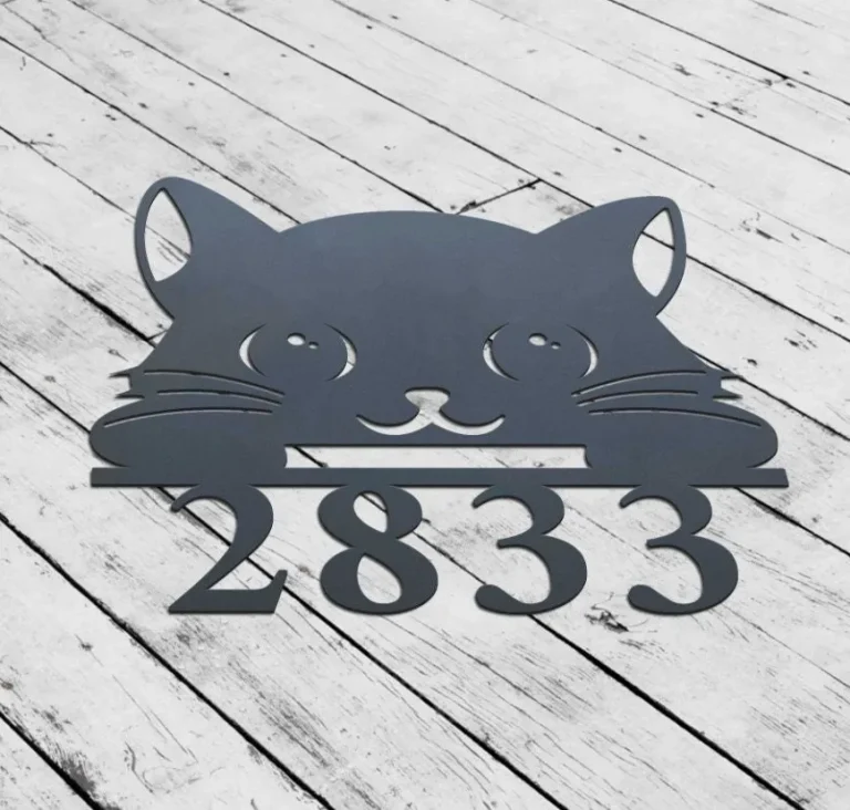 Cat House Number Sign Cat House Address Sign Custom Door Number Sign Cat Welcome Sign Housewarming Gift Gift For Cat Lovers House Number