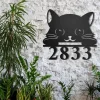 Cat House Number Sign Cat House Address Sign Custom Door Number Sign Cat Welcome Sign Housewarming Gift Gift For Cat Lovers House Number