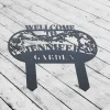 Custom Garden Metal Welcome Sign With Stakes, Large Outdoor Decor, Metal Welcome Sign, Personalized Welcome Sign, Unique Home Garden Decor