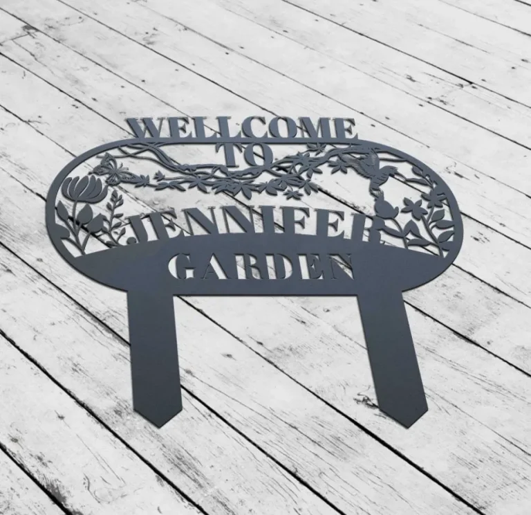 Custom Garden Metal Welcome Sign With Stakes, Large Outdoor Decor, Metal Welcome Sign, Personalized Welcome Sign, Unique Home Garden Decor