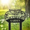 Custom Garden Metal Welcome Sign With Stakes, Large Outdoor Decor, Metal Welcome Sign, Personalized Welcome Sign, Unique Home Garden Decor