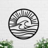 Sun And Waves Metal Wall Art, Sun And Waves Sign, Sun And Waves Decor, Wall Decor, Beach Wall Art, Beach House, Lake House, Housewarming