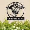 Custom Surfing Manta Ray Metal Wall Art Personalized Stingray Name Sign Home Decor Beach Ocean Wave Decor Housewarming Gift Beach House Sign