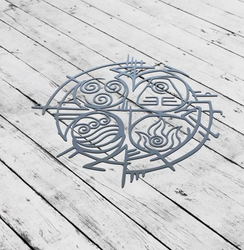 il_fullxfull.5149563918_ipjg.webp Four Elements Classical Metal Wall Art Earth Water Air Fire Sign Home Decor Yoga Lover Birthday Gift Yoga Name Sign Housewarming Gift