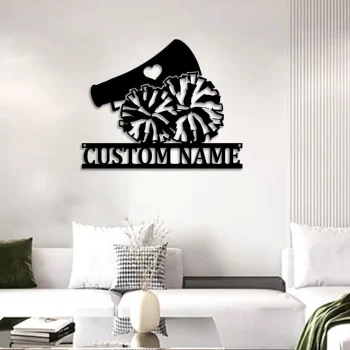 Custom Megaphone Cheerleading Metal Wall Art, Personalized Cheerleader Name Sign Home Decor, Cheerleader Team Sign, Wall Decor