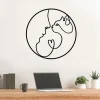 Cat Metal Wall Art, Love Cat Sign, Cute Cats Line Art, Cat Metal Decor, Cat And Human Sign, Cat Lover Mom Gift, Outdoor Garden Decor, Home Decor