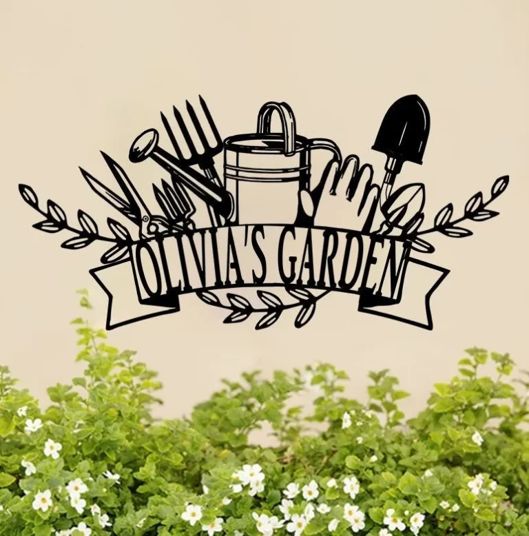 Personalized Garden Metal Sign, Custom Gardener Name Sign, Garden Metal Sign, Garden Wall Art, Garden Decor, Gift For Gardener, Metal Yard Sign