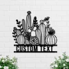 Cactus Metal Sign, Cactus Wall Art, Cactus Wall Decor, Front Door Decor, Cactus Garden Sign, Steel Cactus Art, Metal Cactus Sign, Cactus Monogram