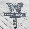 Custom Butterflies Memorial Stake, Garden Decor, In Loving Memory, Butterflies And Flower, Metal Stake, Sympathy Sign, Grave Marker