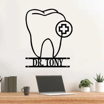 Custom Dentist Tooth Metal Wall Art, Dentist Tooth Gift, Dental Assistant Gifts, Dentist Office Decor, Tooth Sign, Dental Student Gift