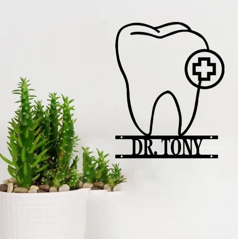 Custom Dentist Tooth Metal Wall Art, Dentist Tooth Gift, Dental Assistant Gifts, Dentist Office Decor, Tooth Sign, Dental Student Gift