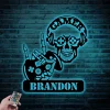 Personalized Gaming Room Metal Sign With Led Lights, Gamer Room Skeleton Sign Metal Gamer Sign Gift For Gamer, Video Game Sign, Gifts For Gamer