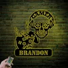 Personalized Gaming Room Metal Sign With Led Lights, Gamer Room Skeleton Sign Metal Gamer Sign Gift For Gamer, Video Game Sign, Gifts For Gamer