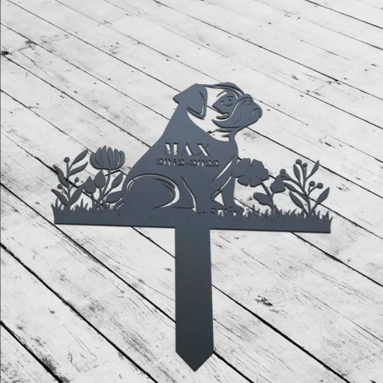 Personalized Dog Memorial Stake, Remembrance Stake, Pugs Stake, Pugs Lover, Metal Stake, Pugs Dog, Sympathy Sign, Pet Grave Marker, Dog Memorial