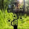 Cross Memorial Metal Stake Custom, Floral Cross Grave Marker, Sympathy Grave Stake, Loss Of Loved Ones Remembrance Bereavement Grave Markers