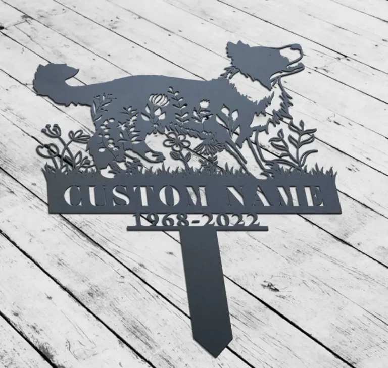 Custom Border Collie Memorial Stake Sign, Pet Loss Gift, Sympathy Sign, Remembrance Stake, Pet Grave Markers Sign, Metal Sign With Stake