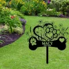 Custom Metal Pet Memorial Stake, Personalized Dog Loss Gift, Garden Stake For Loss Of Pet, Custom Dog Memorial Stake With Heart And Paw