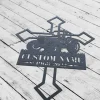 Custom Farmer Memorial Cross, Tractor Garden Stake Metal Yard Art, Grave Marker Cemetery Decor, Farmer Dad Memorial Gift, Farmer Gift