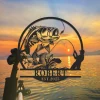 Fishing Metal Sign, Fishing Gift For Men, Men Cave Sign, Fisherman Gift, Custom Fish Name Sign, Bass Fishing Sign, Personalized Fish Wall Art