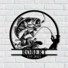 Fishing Metal Sign, Fishing Gift For Men, Men Cave Sign, Fisherman Gift, Custom Fish Name Sign, Bass Fishing Sign, Personalized Fish Wall Art