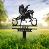 Personalized Horse Memorial Metal Stake, Horse Loss Gift, Horse Grave Marker, Remembrance Stake, Horse Remembrance Stake, Angel Wings