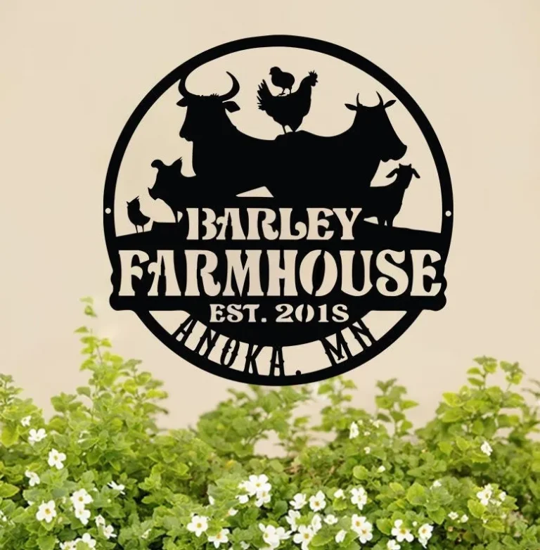 Personalized Metal Farm Sign, Chicken Cow Goat Pig Farm Sign, Outdoor Sign, Custom Metal Farm Sign, Farmhouse Decor, Farmer Gift, Ranch Decor