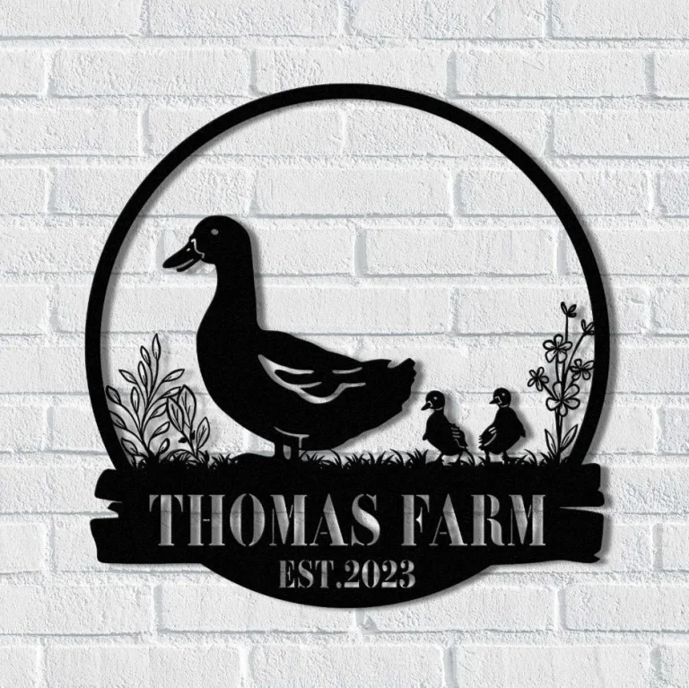 Custom Duck Sign, Duck Coop Sign, Duck Farm Sign, Duck Gifts For Dad, Duck Farmhouse Decor, Personalized Family Name Sign, Last Name Sign