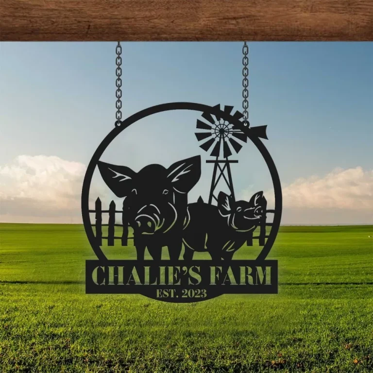 Custom Pig Metal Sign, Custom Pig Farm, Custom Funny Pig Farmhouse, Farmhouse Metal Wall Art, Pig Farm Sign, Farmer Name Sign, Farmer Gift