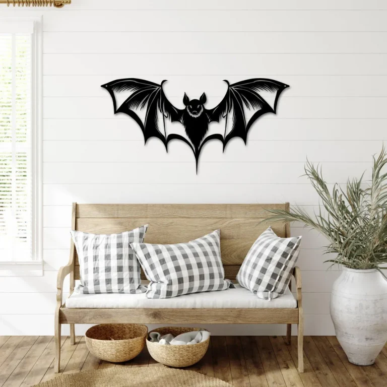 Floral Bat Metal Wall Art, Halloween Bat Sign, Halloween Bat Gift, Halloween Bat Sign, Home Decor, Animal Wall Art, Halloween Decor