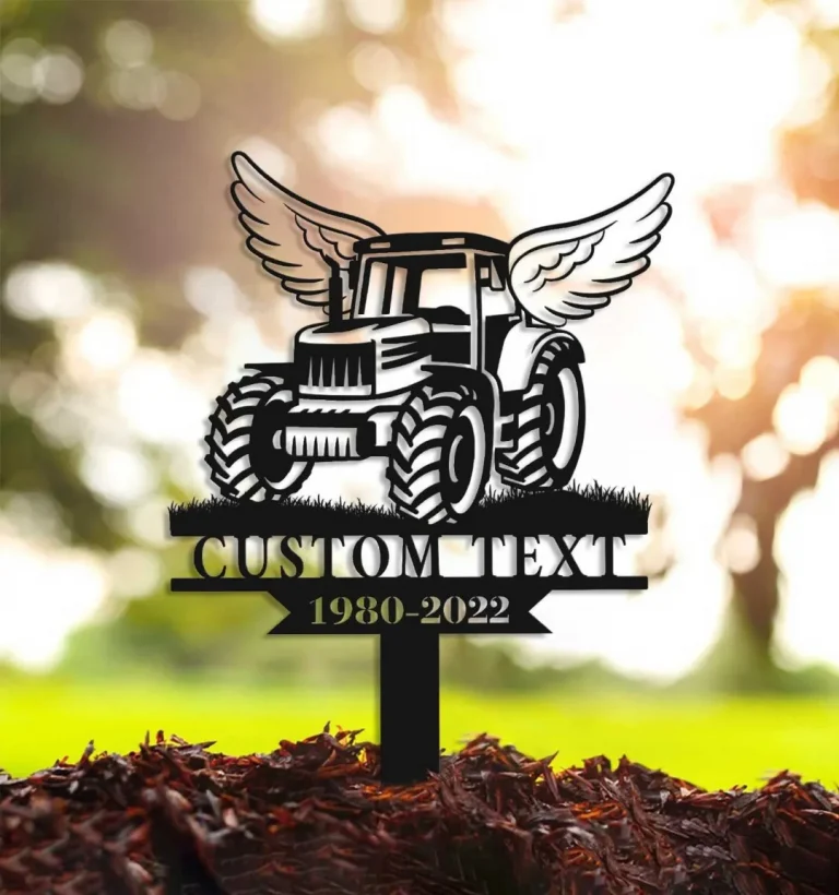 Tractor Memorial Plaque Stake, Tractor Memorial Cross For Grave, Tractor Sympathy, Personalized Memorial Garve Maker, Grave Marker Human