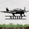 Custom Airplane Metal Wall Art, Personalized Pilot Name Sign Home Decor, Aircraft Hangar Decoration, Airforce Housewarming Gift, Airplane Sign