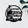 Custom Whiskey & Cigar Lounge Metal Wall Art, Custom Bar Name Sign, Cigar Sign, Whiskey Sign, Whiskey Cigars, Home Decor, Man Cave Sign, Bar Decor