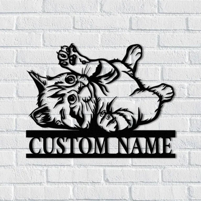 Custom Cat Metal Sign, Cat Wall Art, Indoor Decor, Room Decoration, Personalized Cat Name Sign, Pet Lover Gift, Cat's Mom Sign, Cat Wall Decor