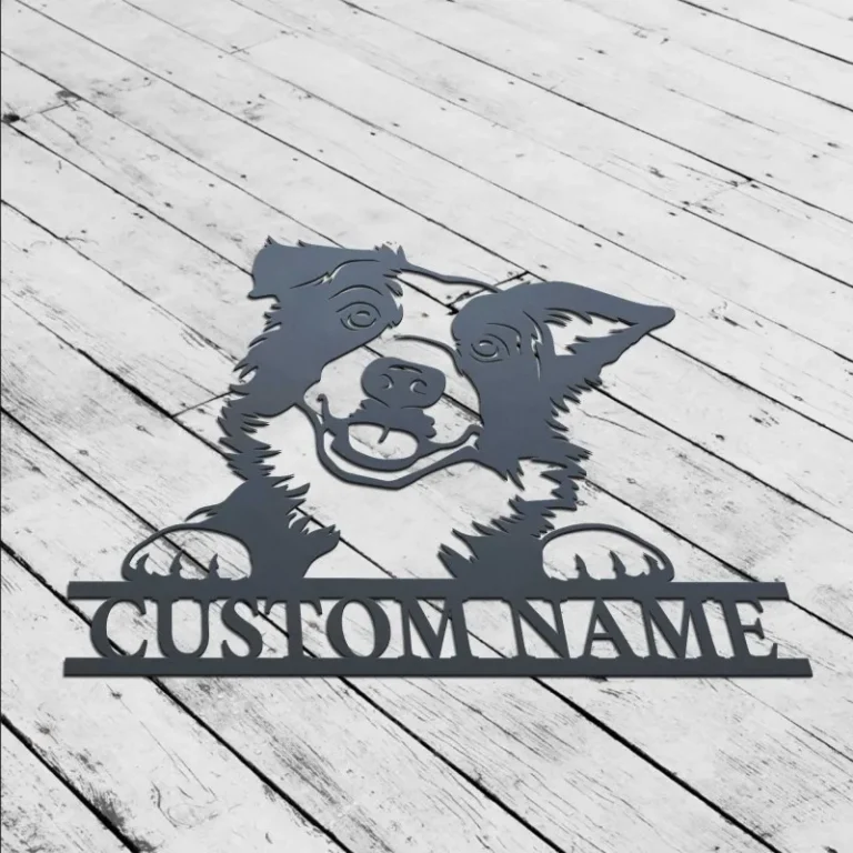 Border Collie Metal Sign, Personalized Dog Wall Art, Dog Memorial Gift, Pet Lover, Custom Dog Name Sign, Dog House Decor, Border Collie Wall Decor