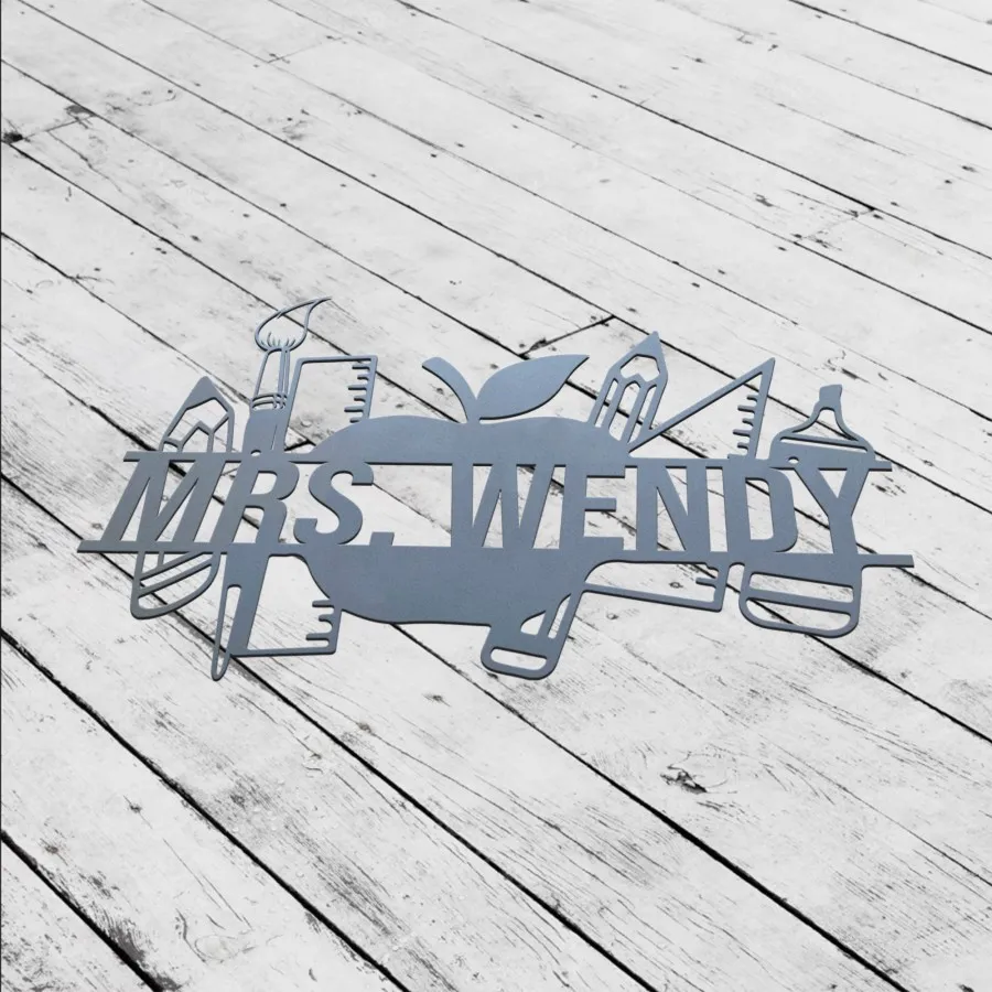 il_fullxfull.5166400919_rrp6-1.webp Custom Teacher Split Metal Wall Art, Teacher Name Sign Decoration For Room, Teacher Home Decor, Classroom Wall Decor Door Sign, Teacher Gift